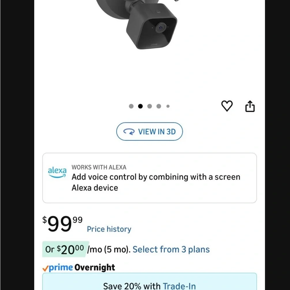 Link Wired Floodlight Camera - Black and White
